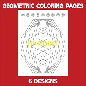 Geometric Shape Outline Designs for Color In Pattern Pages