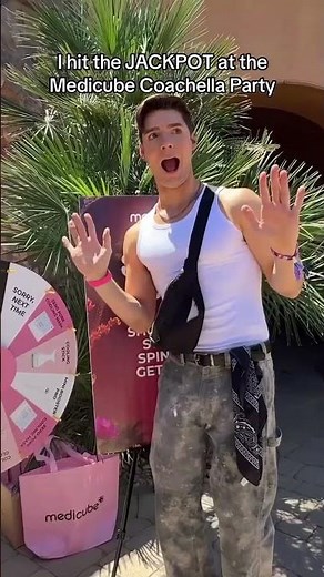 I hit the JACKPOT with medicube_global_official at Coachella! #coachella #medicube #jackpot