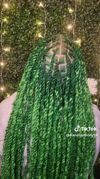 for those who don't know my favorite color is green so I absolutely loved doing these twists! here's my question though. would you call these Marley twist or loc extensions?🤔 #sanantoniotx #sanantonio #explorepage✨ #braidtok #loctician #marleytwists #locextensions #locs #hairstylist #perfectingmycraft #green #greenhair #greenhairdontcare