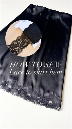 Today’s sewing lesson - how to sew cutout lace trim to skirt hem