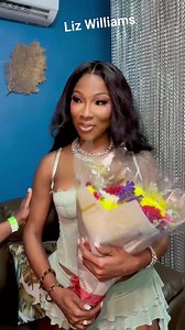 Giving Soca Star Patrice Roberts Music flowers: | Liz Williams