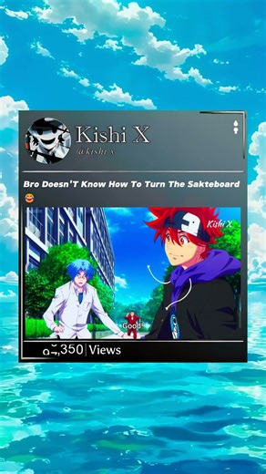 Bro doesn't know how to turn skateboard 😂 #anime #shorts