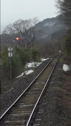 雪の山田線 三陸沿岸部から北上山地に登坂していく下りキハ110系の前面展望（千徳駅～花原市駅間）