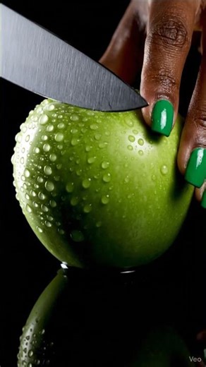 Dark Green Apple Cutting ASMR | Crisp Slicing Sounds #asmr
