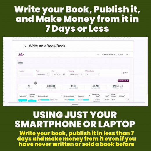 Write your book, publish it, and make money from it in 7 days or...