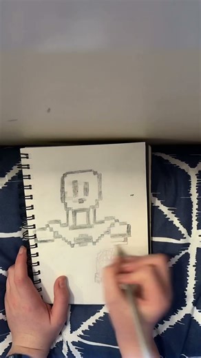 Drawing pixel papyrus (outline) #undertale #undertalefanart