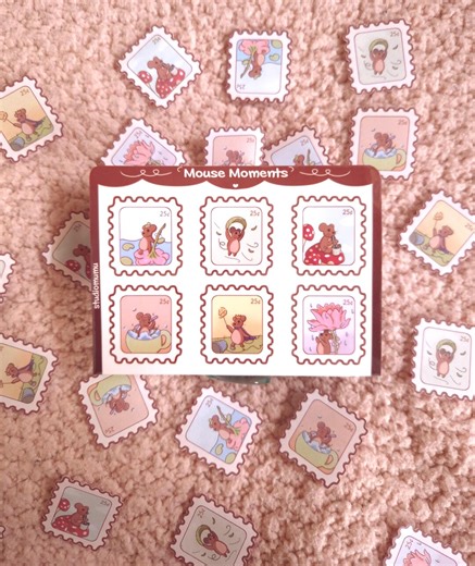 Mouse Moments Sticker Sheet | Autumn Stamp-inspired Stickers for Journaling - Etsy