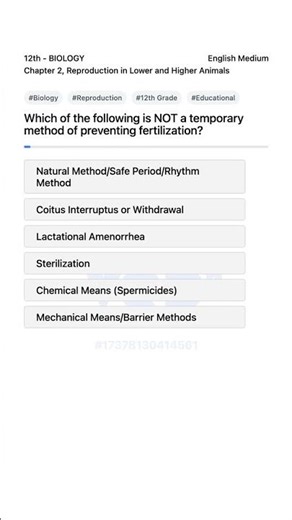 Biology 12th Reproduction Permanent vs Temporary Methods