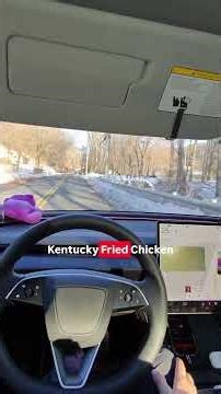Using Tesla FSD to deliver KFC 🍗Would you trust a self-driving car with your food delivery?