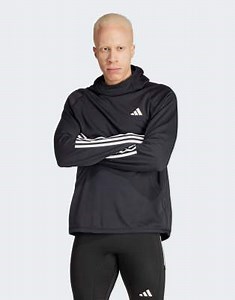adidas performance Own the run 3-stripes hoodie in black | ASOS