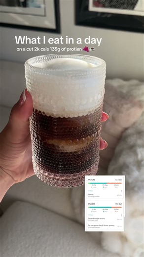 What I eat in a day on a cut 🍇☕️ #gymgirl #highprotein #lowcalorie #weightloss #weightlossjourney