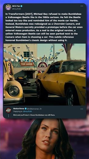 Why Bumblebee Became a Camaro 🚗🤖 #Transformers #MovieFacts