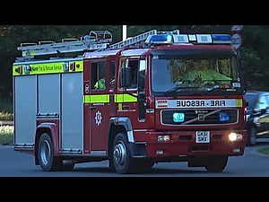 OLD Volvo Fire Engine Responding With Lights & Classic Siren - On Call Firefighters!