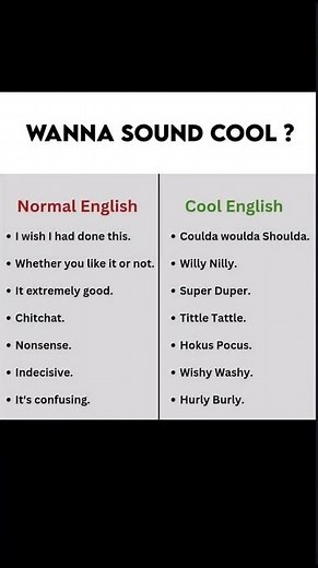 Wanna sound cool? use these cool english instead of your boring normal english #english
