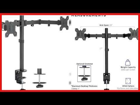 Dual Monitor Mount for 13" to 30" Screens: Flexible, Sturdy, and Easy to Install