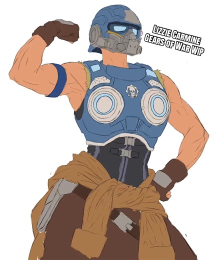 Lizzie Carmine Gears of War WIP — Lizzie Carmine progress update
