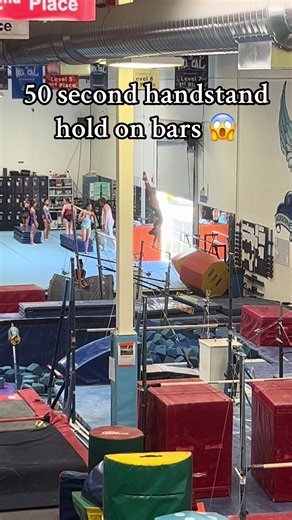 50 second handstand hold on bars?! I wish 😆 But I’m getting close to 30 💕 #level9usag #thisisten #handstandchallenge #fyp #gymnastics