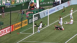 Darren Mattocks cashes in on a near-post run. | Portland Timbers