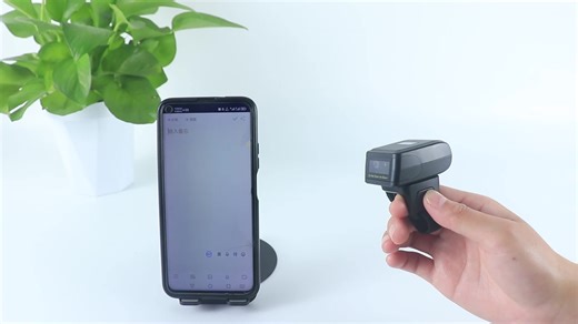 Wireless Ring Type Wearable Barcode Scanner 1D 2D QR Barcode Reader MINI Portable