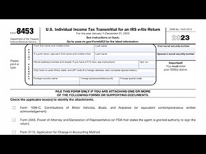 IRS Form 8453 walkthrough (U.S. Individual Income Tax Transmittal for an IRS e-file Return)