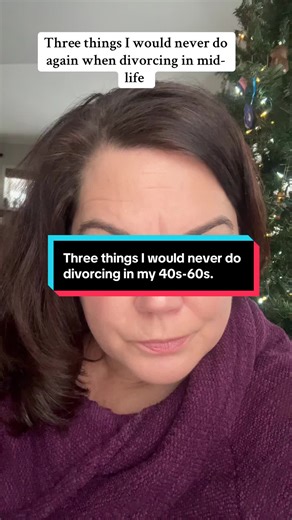 Here are three things that I would never do as someone divorcing in their 40s, 50s or 60s. 1. I would never rush into a new relationship out of loneliness. It can be very easy and very tempting when you’re looking for some validation after a break up. The loneliness will pass. I promise. 2. I would never make big life decisions when you are hurting or when your nervous system is super dysregulated. Think making major moves or leaving a career/job. Wait until your body feels safe again. It will. 