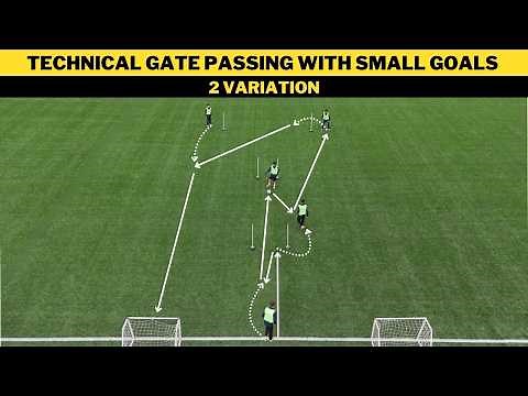 Technical Gate Passing with Small Goals | 2 Variations | Football/Soccer Training