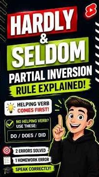 #Hardly & Seldom Inversion Trick 🔥 | English Grammar Rules | English Trick #shorts #learnenglish