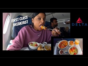 DELTA AIRLINES Onboard Dining | First Class Breakfast Review