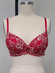 Red Rhinestoned Push-up Bra - Etsy