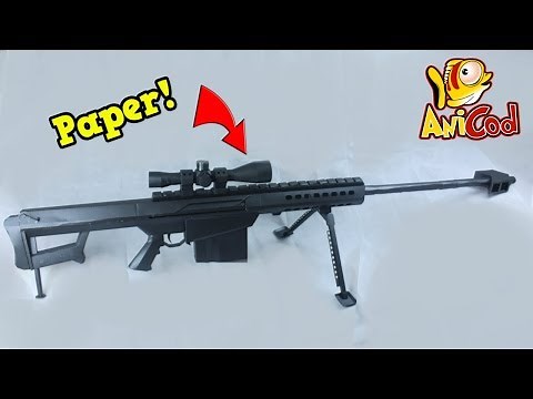 100% Paper Model 1:1 Barrett .50 cal Sniper Rifle Gun !