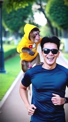 Monkey Snatches Sunglasses from Jogger 😱😂 Hilarious Park Prank!