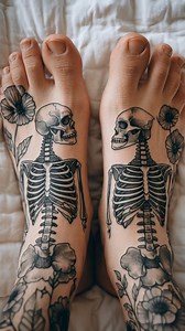 383K views · 11K reactions | The detail on these is insane!  Some say foot tattoos are the most painful spot... would you be brave enough to get this done? Rate this ink from 1-10 in the comments!  #SkullTattoo #FootTattoo #InkAddict #GothicArt #TattooInspiration #Skeletons | Love for Skulls | Facebook