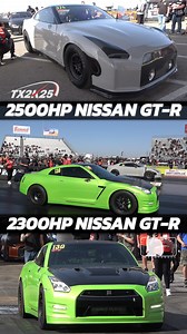 2500hp Nissan GT-R vs 2300hp Nissan GT-R 1/4 mile Drag Racing TX2K25 @ Texas Motorplex | import2race.com
