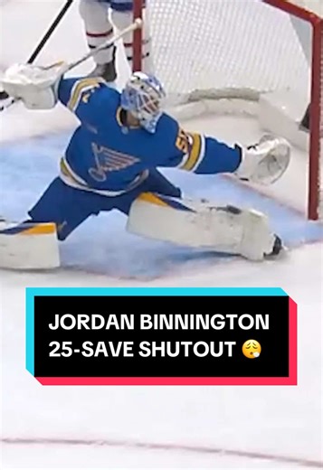 Jordan Binnington Achieves 25-Save Shutout in NHL Game