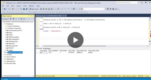 India Elections SQL Analysis Project with Power BI | suraj birajdar posted on the topic | LinkedIn