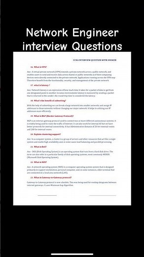 Top Network Engineer Interview Questions & Answers | Networking Job 2025 #networkengineer #ccna