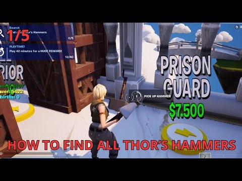 (1/5) How to find all Thor's Hammers God tycoon fortnite map / GUIDE GOD TYCOON TUTORIAL