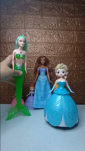 GREEN 🍏 MERMAID AND TRANSFORMING ELSA #disneycharacter #elsa #mermaid