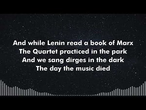 Don McLean - American Pie (Lyrics Video)