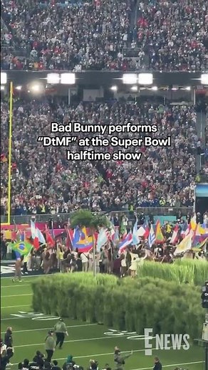 Bad Bunny performs " DtFM" as the finale of his Super Bowl halftime performance.
