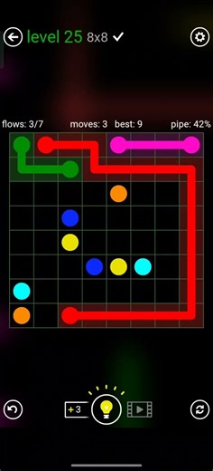 FLOW FREE BONUS PACK 8X8 LEVEL 25 COMPLETE SOLUTION #android #games #level #funfacts #amazingfacts