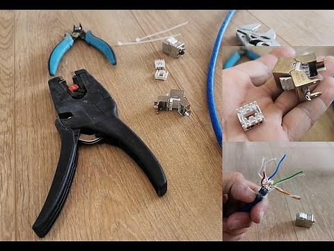 RJ45 Buchse mit Netzwerkkabel verbinden - Cat6a - Patchkabel