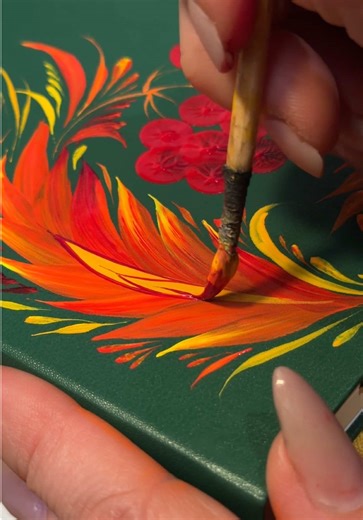 Hand-Painted Ukrainian Folk Art: Petrykivka Technique