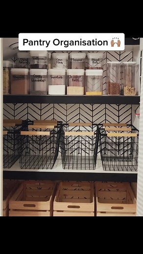 Pantry is finished! Crates and baskets from @homebase_uk #pantryorganization #pantry #pantrygoals #pantrytransformation