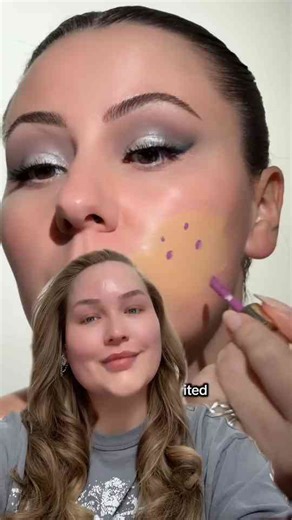 Trying purple blush for foundation