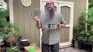 Stainless Steel Garden Sieve & Soil Sifter Tool - 9.5 Inch Stackable Sifting Pan with 3 Mesh Sizes (0.043"/0.133"/0.204") for Sand, Bonsai Soil - Includes Mini Shovels & Scoop (1 Pack)