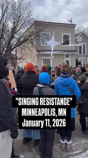 Occupy Democrats on Instagram: "REPOST from kristenimn ‘Sinaina Resistance” A new group o mobilize singers into direct action Minneapolis has been formed. It’s called “Singing Resistance.” The first singing vigil was held on Sunday, Jan, 11,2026 in the Phillips neighborhood of Minneapolis, MN. More than 300 singers showed up to march and serenade areas of the city that have been highly impacted by ICE. Stay tuned for more as the group establishes a social media presence and more events pop up. S