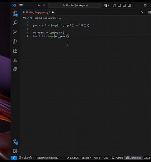 Finding Leap years in python #python #coding #trending #trendingshorts #music #leapyear