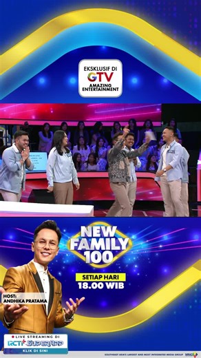 Yeaaaay setiap hari ada aja keseruannya, mulai dari jawaban lucu sampai total hadiah yang luar biasaaaa! New Family 100 Setiap Hari I Pkl 18.00 WIB hanya di GTV #newfamily100gtv #family100 #gtv #fyp