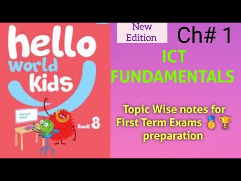 ICT FUNDAMENTALS Unit 1 complete notes for first term exam hello world kids Class 8